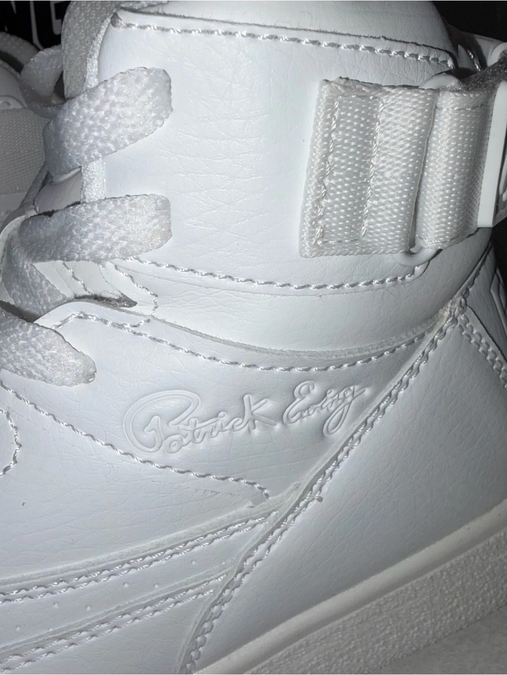 Patrick Ewing Kids All-White Basketball Sneakers